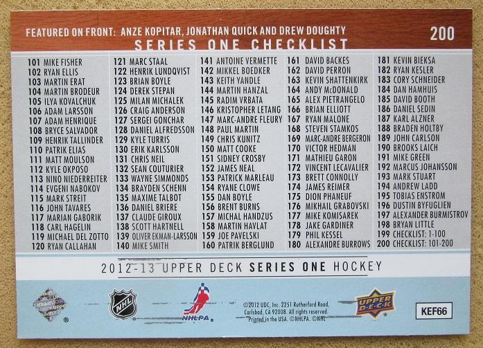 НХЛ Анже Копитар Джонатан Куик Дрю Даути Лос-Анжелес Кингз № 200 чек-лист 1