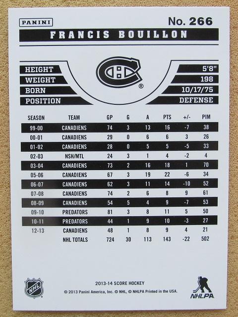 НХЛ Франсис Бульон Монреаль Канадиенз № 266 1