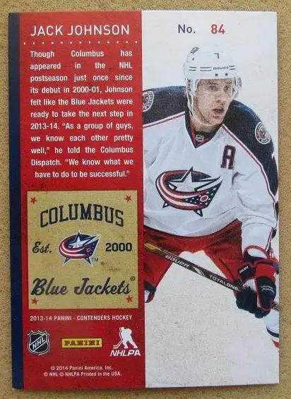 НХЛ Джек Джонсон Коламбус Блю Джекетс № 884 1