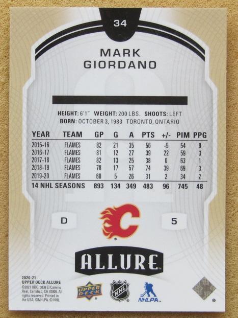 НХЛ Марк Джордано Калгари Флэймз № 34 1