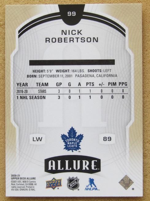 НХЛ Ник Робертсон Торонто Мэйпл Лифс № 99 1