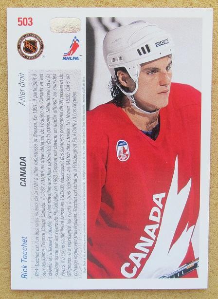 НХЛ Рик Токкет Канада № 503 Кубок Канады 1991 1