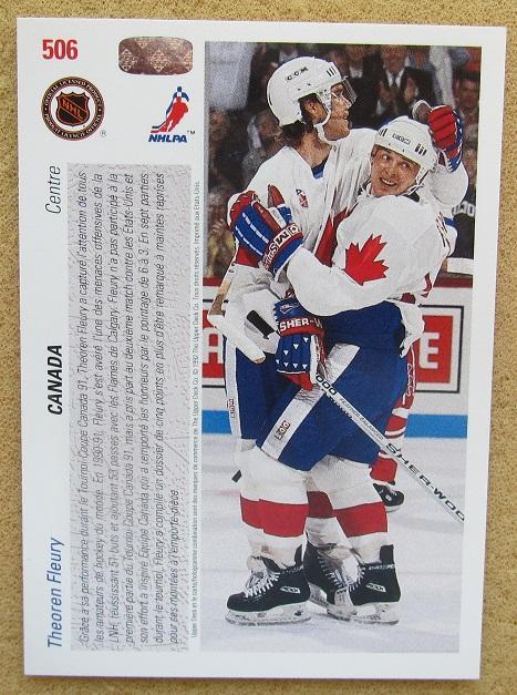 НХЛ Теорен Флери Канада № 506 Кубок Канады 1991 1
