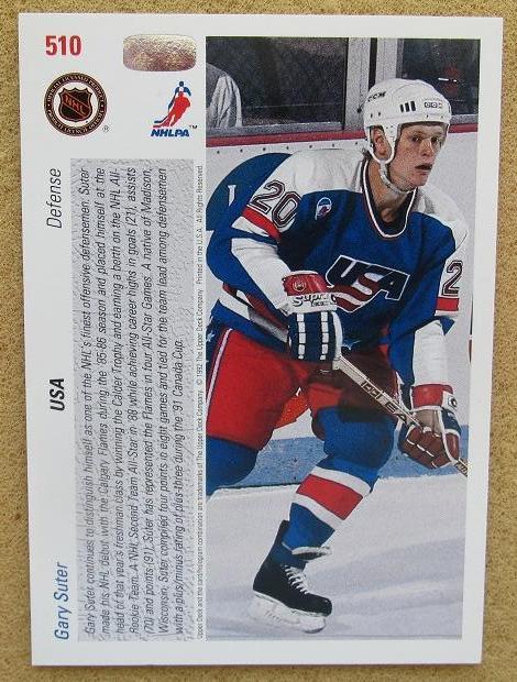 НХЛ Гари Сатер США № 510 Кубок Канады 1991 1
