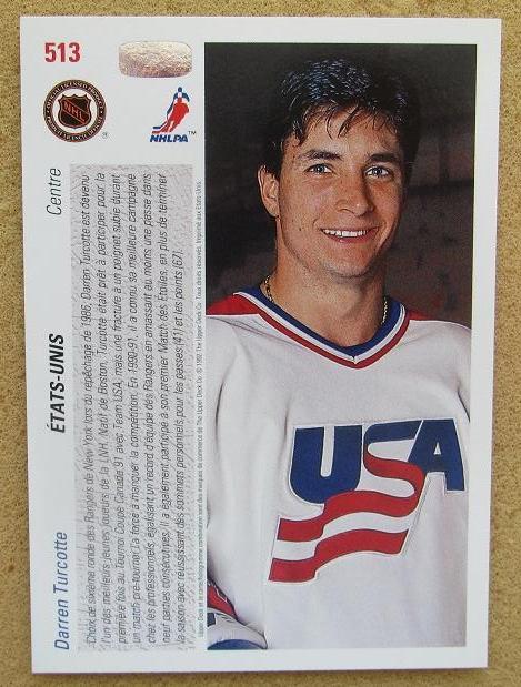 НХЛ Даррен Теркотт США № 513 Кубок Канады 1991 1