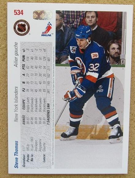 НХЛ Стив Томас Нью-Йорк Айлендерс № 534 1