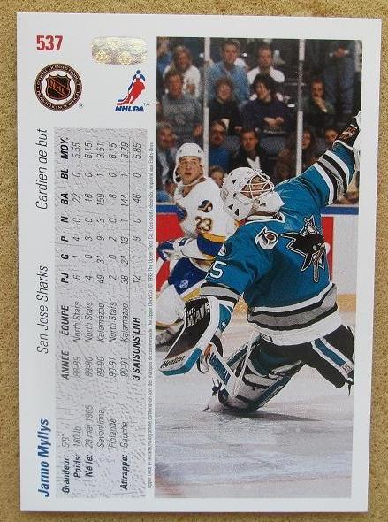 НХЛ Ярмо Мюллюс Сан-Хосе Шаркс № 537 1