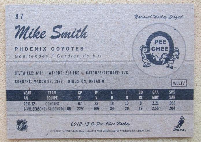 НХЛ Майк Смит Финикс Койотис № 87 1