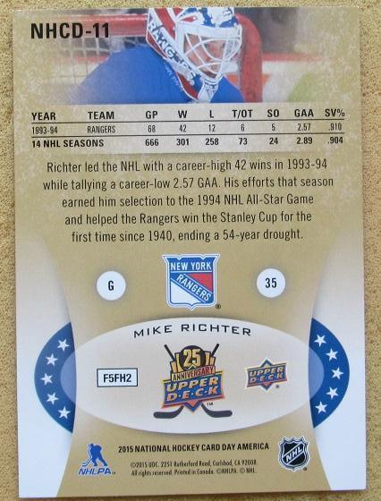 НХЛ Майк Рихтер Нью-Йорк Рейнджерс № NHCD - 11 1