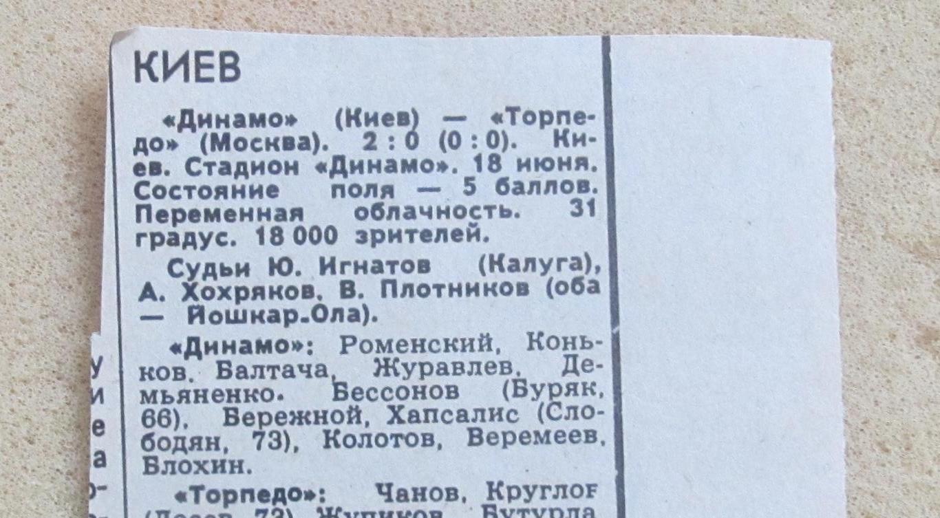 обзор матча Динамо Киев - Торпедо Москва 18.06.1979 1