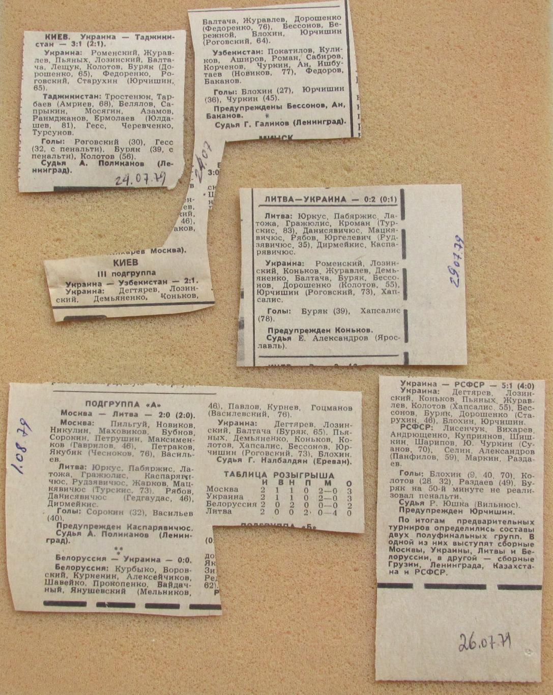 матчи Спартакиады народов СССР 1979