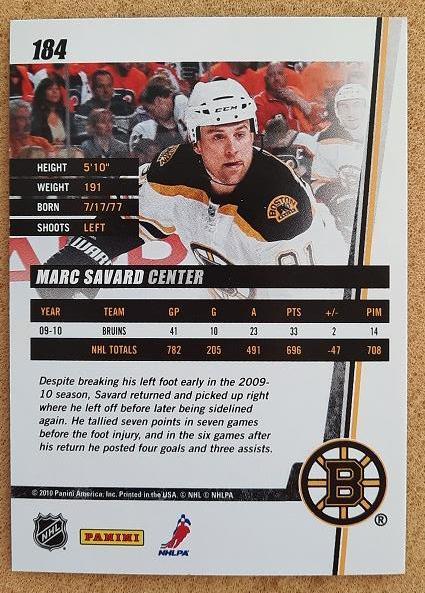 НХЛ Марк Савар Бостон Брюинз № 184 1