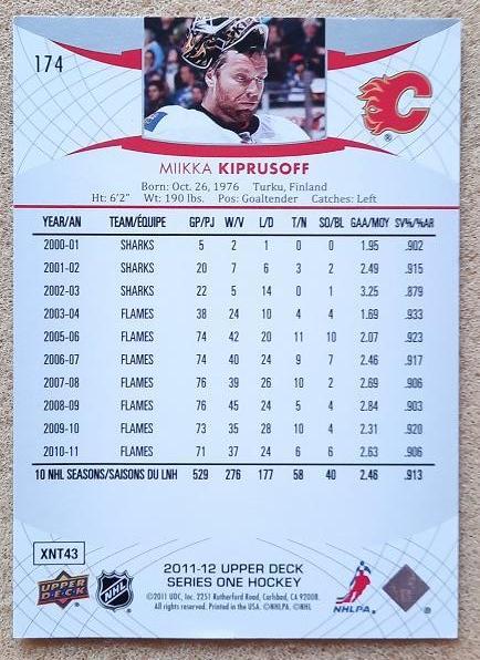 НХЛ Микка Кипрусофф Калгари Флэймз № 174 1