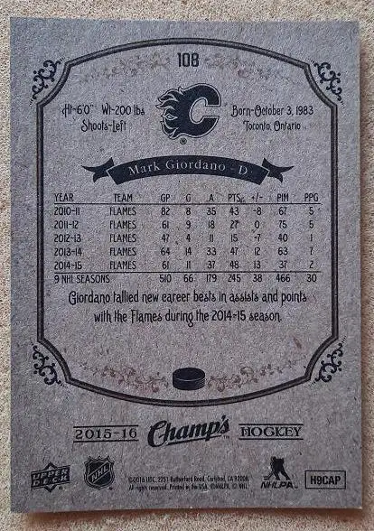 НХЛ Марк Джордано Калгари Флэймз № 108 1