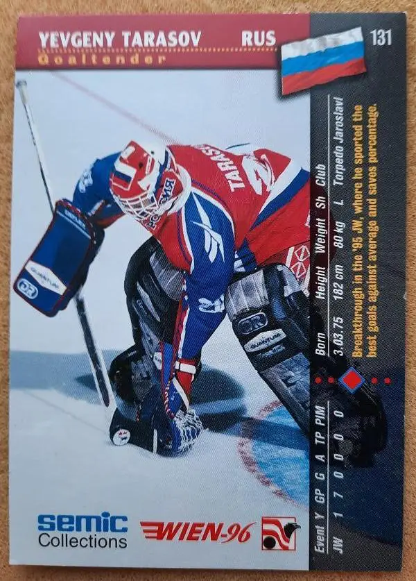 НХЛ Евгений Тарасов Россия Вена 1996 № 131 1