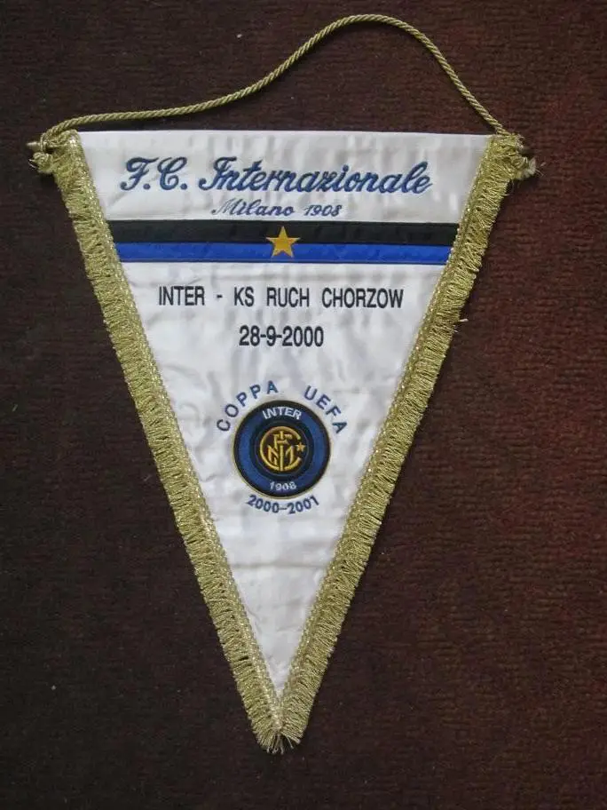 вымпел матчевый Интер Милан Италия - Рух Хожув Польша 28.09.2000