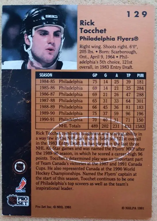 НХЛ Рик Токкет Филадельфия Флайерз № 129 1