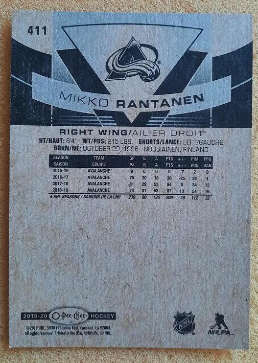 НХЛ Микко Рантанен Колорадо Эвеланш № 411 1