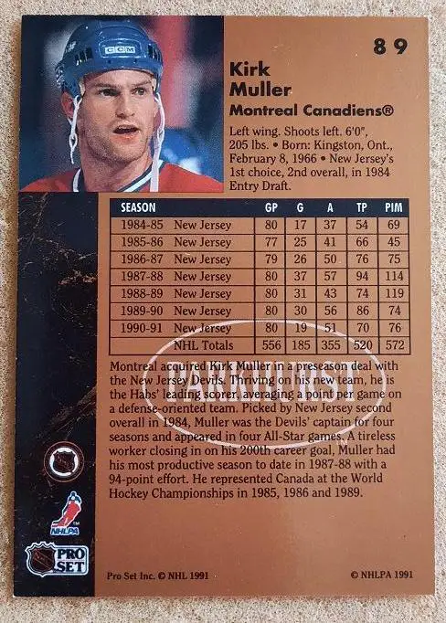 НХЛ Кирк Мюллер Монреаль Канадиенс № 89 1