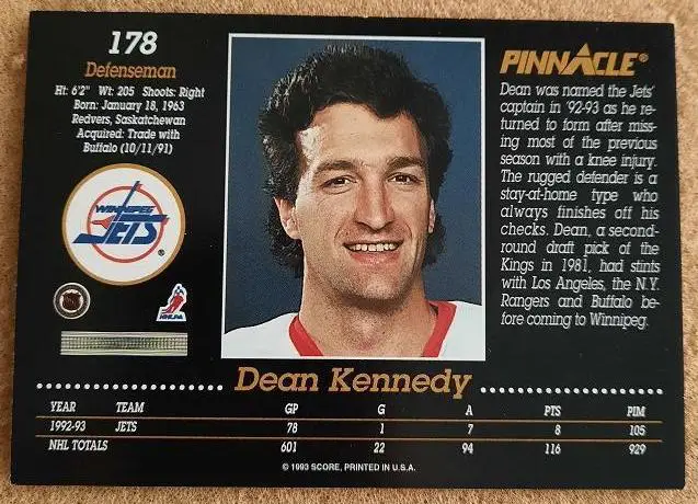 НХЛ Дэн Кеннеди Виннипег Джетс № 178 1