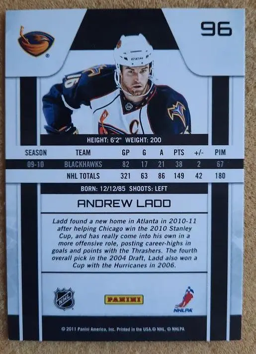НХЛ Эндрю Лэдд Атланта Трэйшерз № 96 1