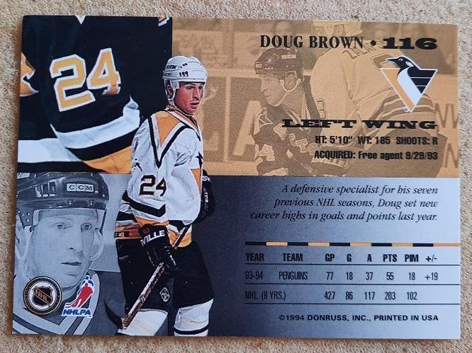 НХЛ Дуг Браун Питтсбург Пингвинз № 116 1