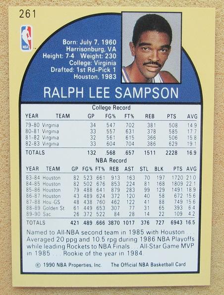 баскетбол НБА Ральф Сэмпсон Сакраменто Кингз № 261 1