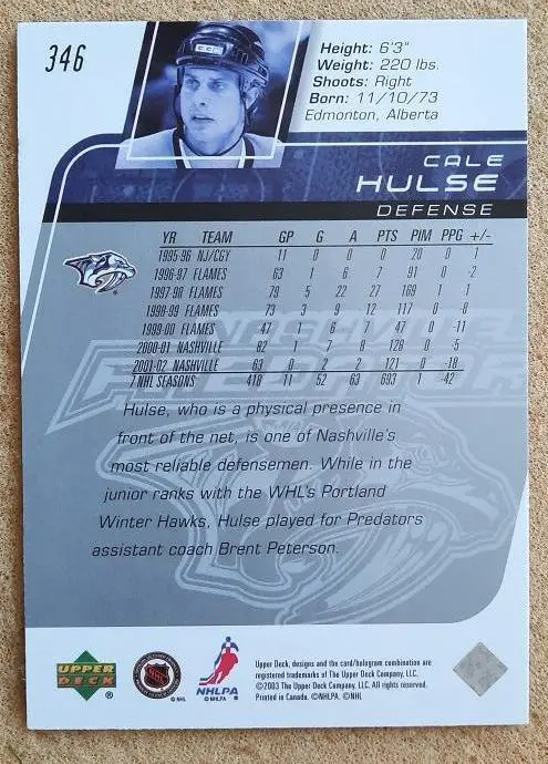 НХЛ Кэйл Халс Нэшвилл Предаторз № 346 1