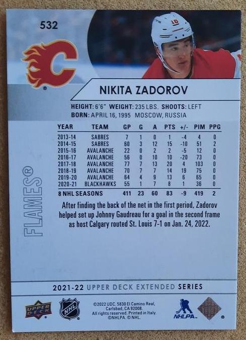 НХЛ Никита Задоров Калгари Флэймз Красная Армия № 532 1
