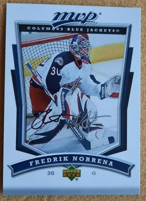 НХЛ Фредрик Норрена Коламбус Блю Джекетс Ак Барс Казань № 23 автограф