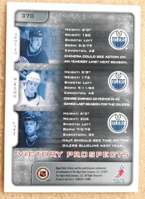 НХЛ Джейсон Чимера Майк Комри Крис Хайт Эдмонтон Ойлерз № 370 1
