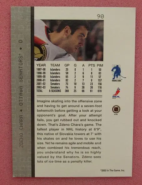 НХЛ Здено Хара Оттава Сенаторз № 90 1