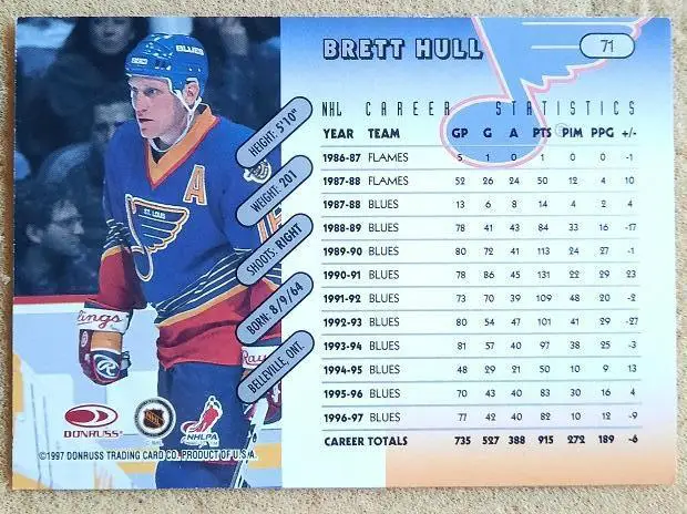 НХЛ Бретт Халл Сент-Луис Блюз № 71 1