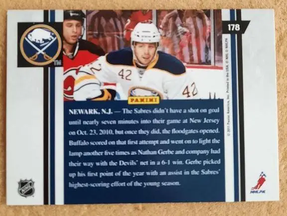 НХЛ Натан Гербе Баффало Сейбрз № 178 1
