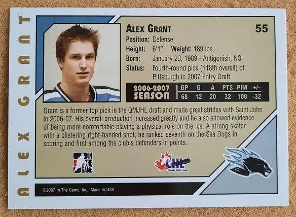 НХЛ Алекс Грант Сент-Джон Си Догз СКА СПб Барыс Омск № 55 1