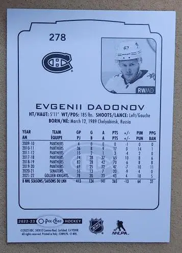 НХЛ Евгений Дадонов Вегас Голден Найтс Трактор Челябинск СКА Санкт-Петербург 278 1