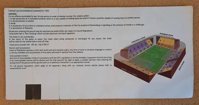 билет Хартс - Абердин 16.09.2023 Шотландия 1