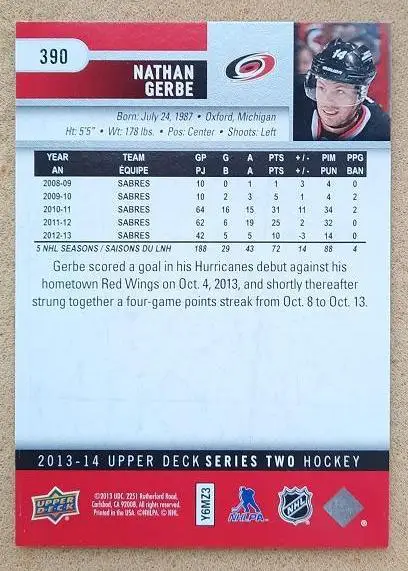 НХЛ Натан Гербе Каролина Харрикейнз № 390 1