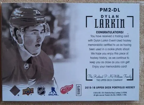 НХЛ Дилан Ларкин Детройт Ред Уингз № PM 2 DL 1