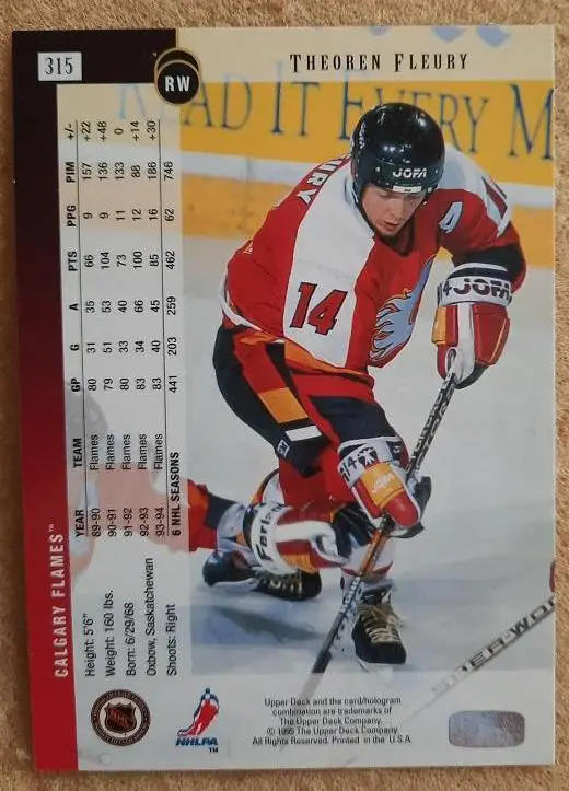 НХЛ Теорен Флери Калгари Флэймз № 315 1