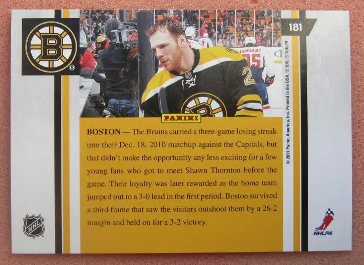 НХЛ Шон Торнтон Бостон Брюинз № 181 1