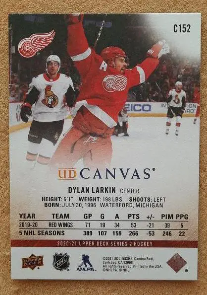 НХЛ Дилан Ларкин Детройт Ред Уингз № C 152 1