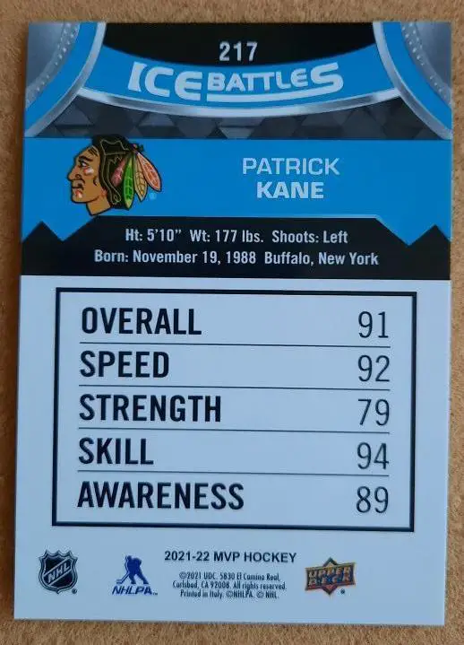 НХЛ Патрик Кейн Чикаго Блэкхокс № 217 айс 1