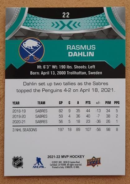 НХЛ Расмус Далин Баффало Сейбрз № 22 1