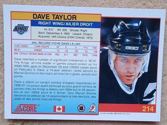 НХЛ Дэйв Тейлор Лос-Анжелес Кингз № 214 кан 1