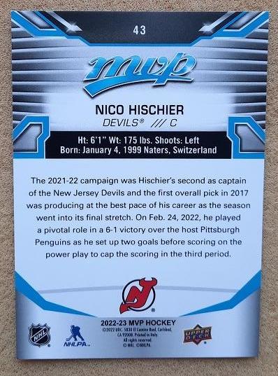 НХЛ Нико Хишир Нью-Джерси Дэвил № 43 1