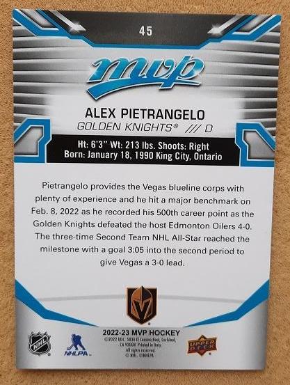 НХЛ Алекс Пьетранжело Вегас Голден Найтс № 45 1