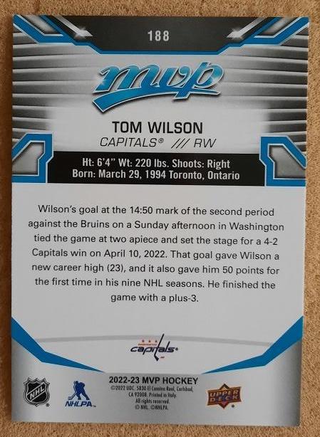 НХЛ Том Уилсон Вашингтон Кэпиталз № 188 1