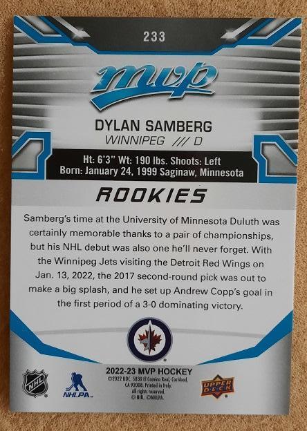 НХЛ Дилан Сэмберг Виннипег Джетс № 233 1