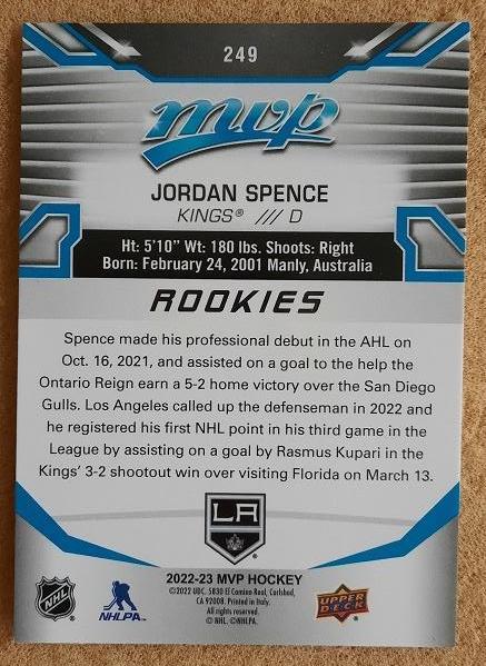 НХЛ Джордан Спенс Лос-Анжелес Кингз № 249 1